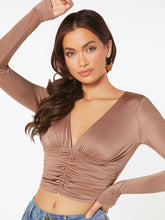 Ruched Front Crop Tee